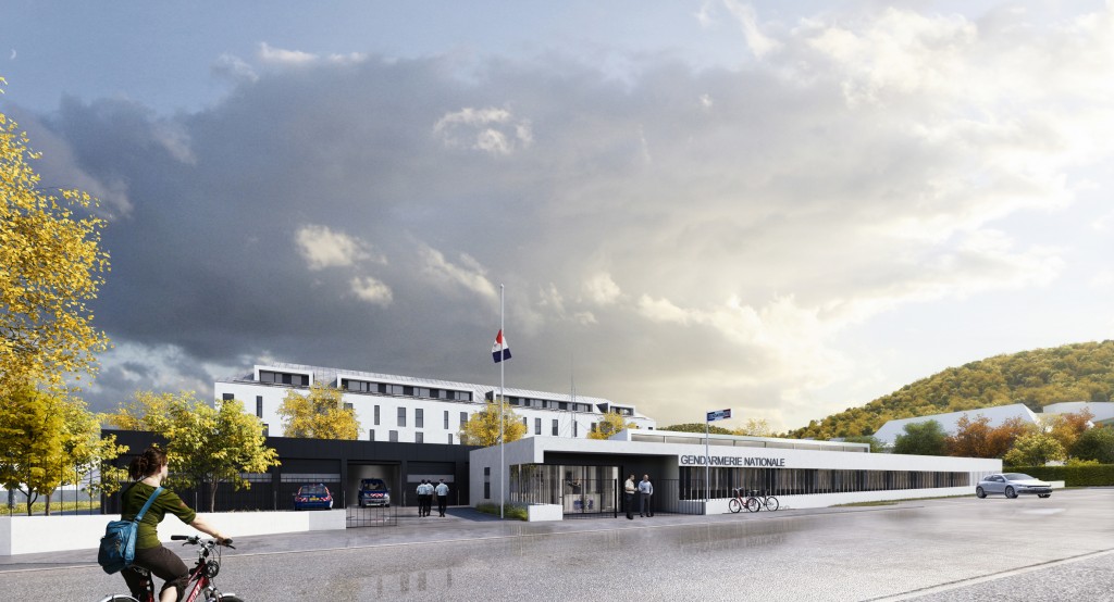 Le projet retenu pour la construction de la nouvelle gendarmerie de Guebwiller est celui du cabinet d'architectes Kauffmann et Wassmer. Un projet design et fonctionnel qui s'inclut harmonieusement dans le cadre de la réhabilitation des friches du haut de la ville.