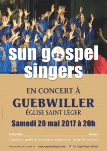Concert chaleureux de la chorale les Sun Gospel singers le 20 mai à Guebwiller, en l'église Saint-Léger. 